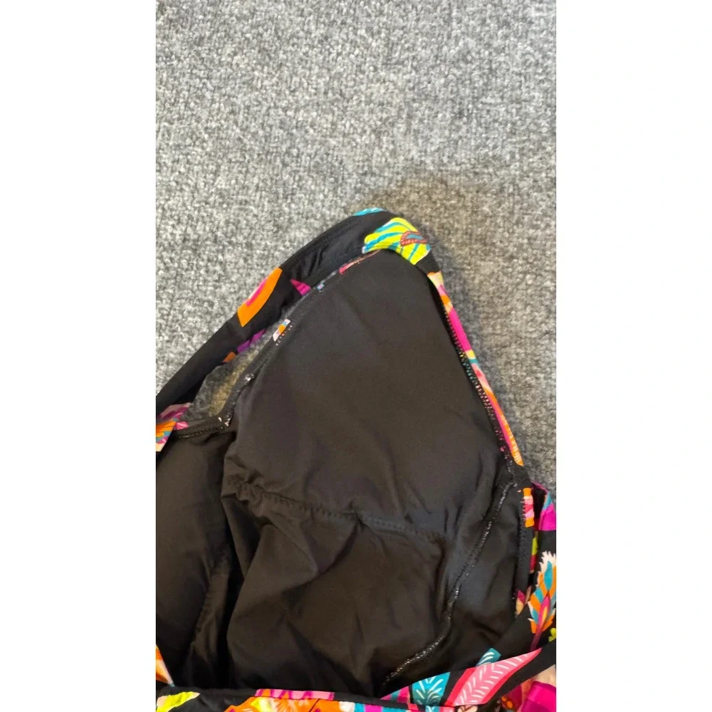 Trina Turk Black One-Piece Swimsuit with Neon Floral Print